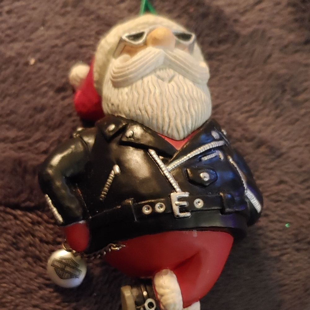 Harley Davidson Santa Ornament